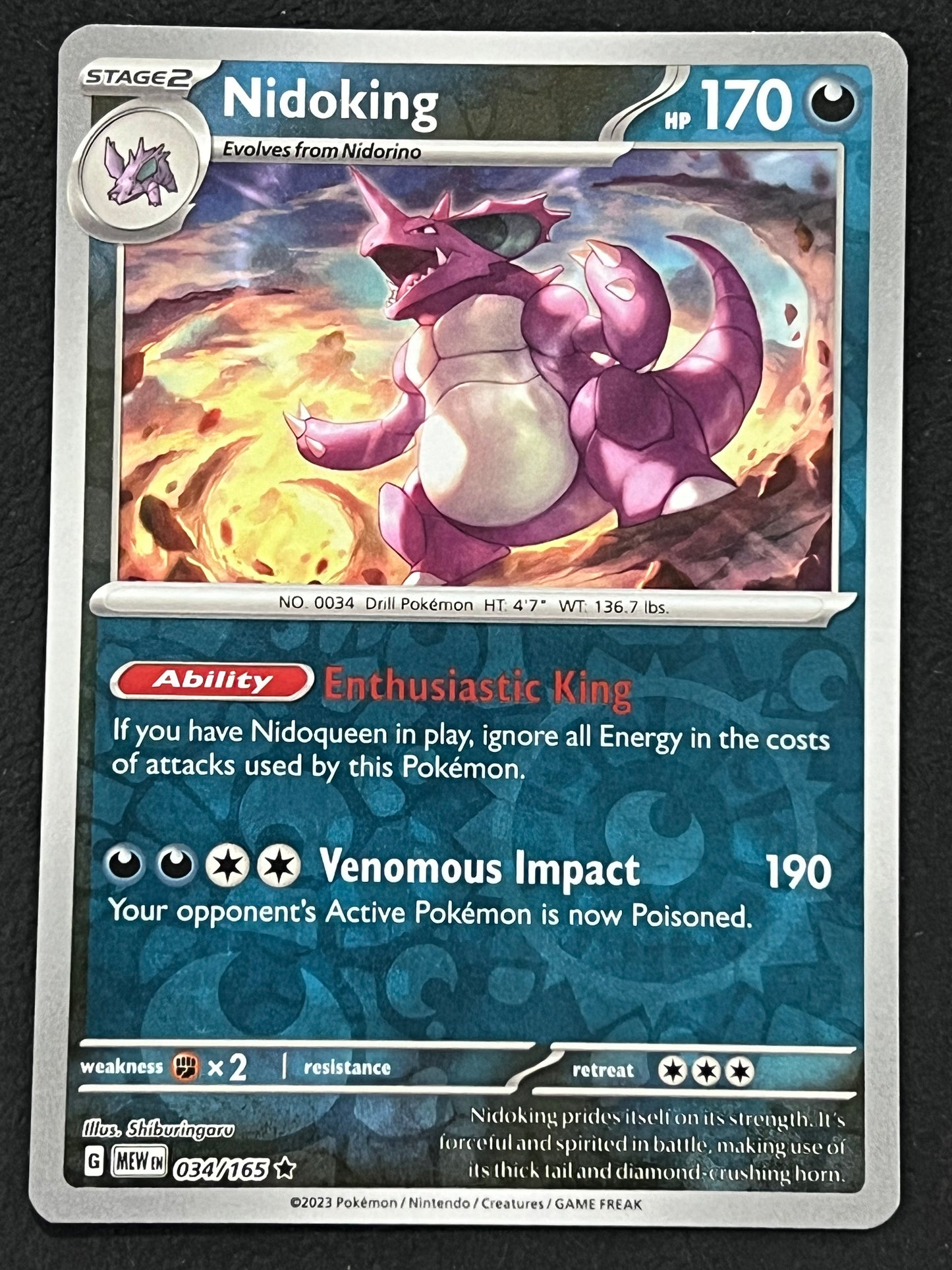 034/165 Nidoking - Pokémon 151 Rare Reverse