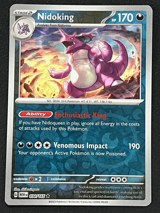 034/165 Nidoking - Pokémon 151 Rare Reverse