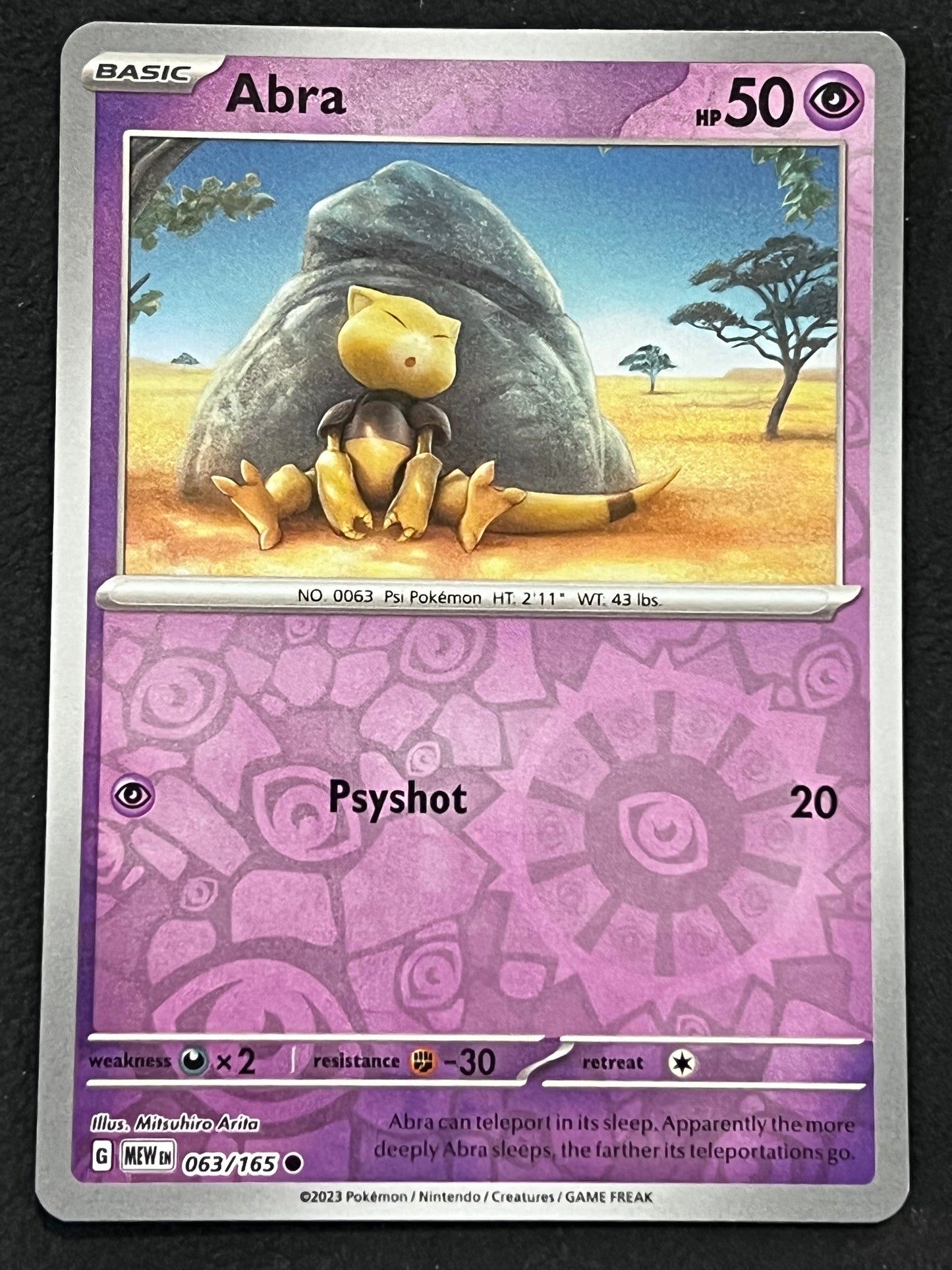 063/165 Abra - Pokémon 151 Common Reverse