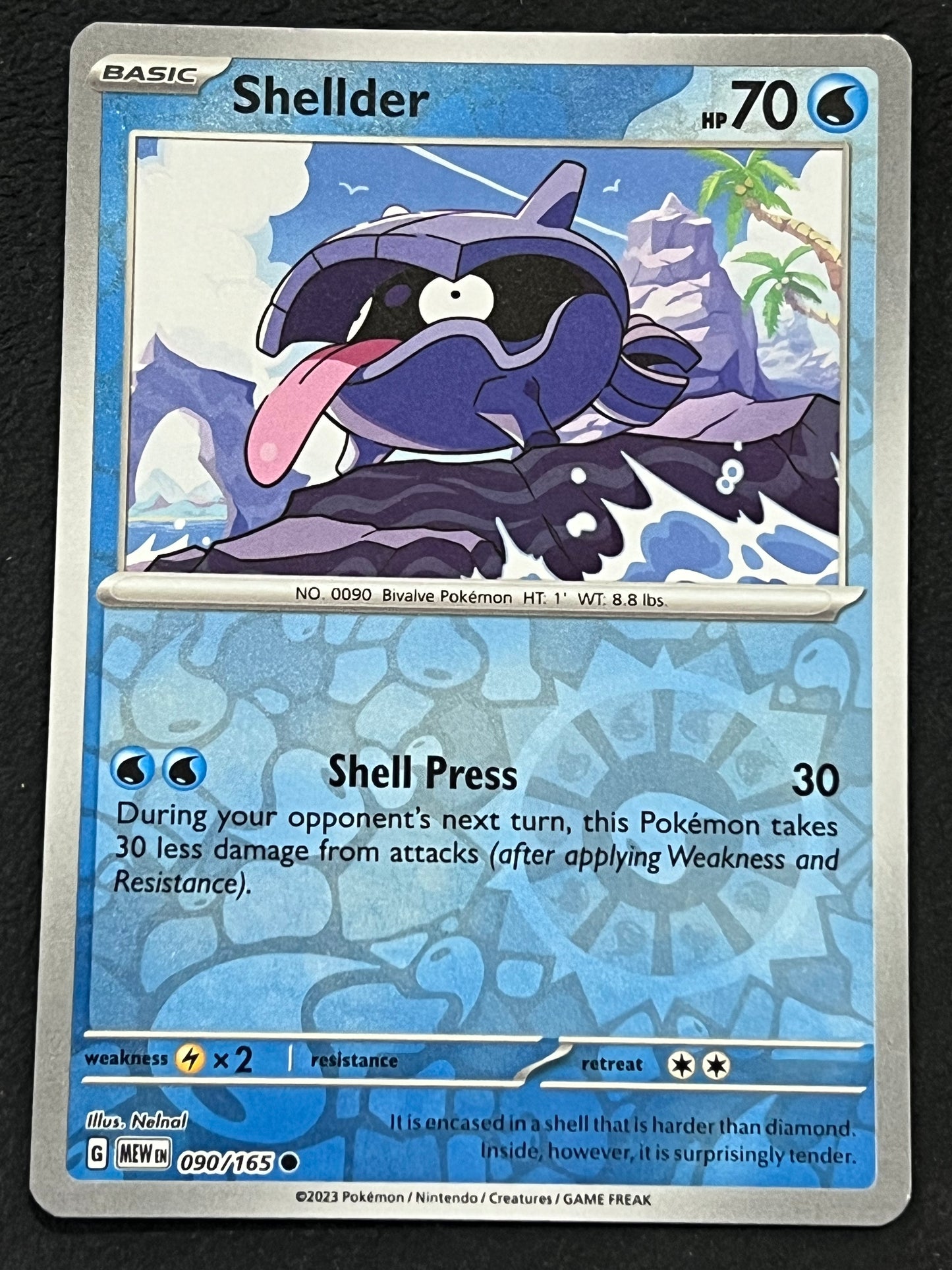 090/165 Shellder - Pokémon 151 Common Reverse