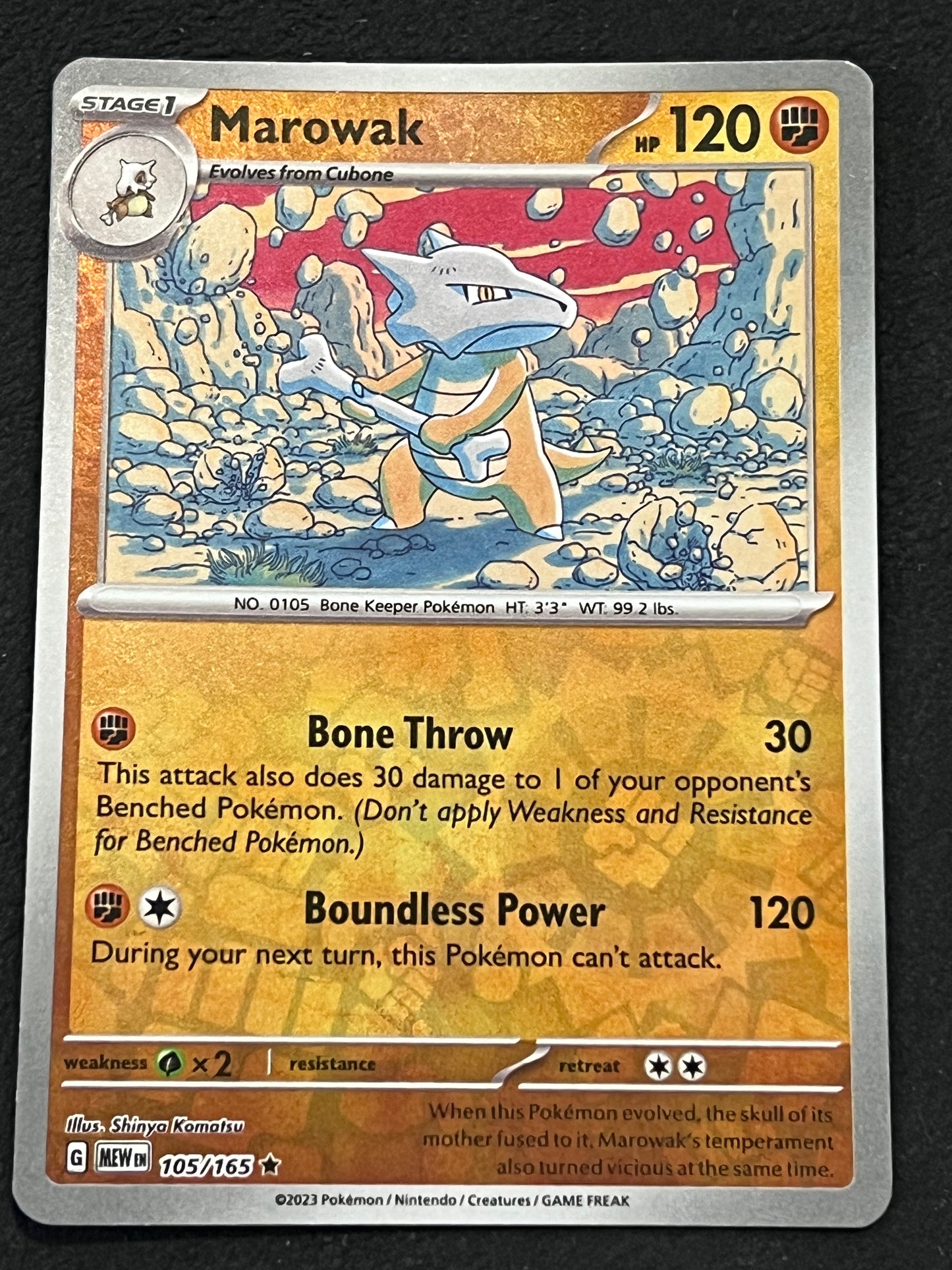 105/165 Marowak - Pokémon 151 Rare Reverse