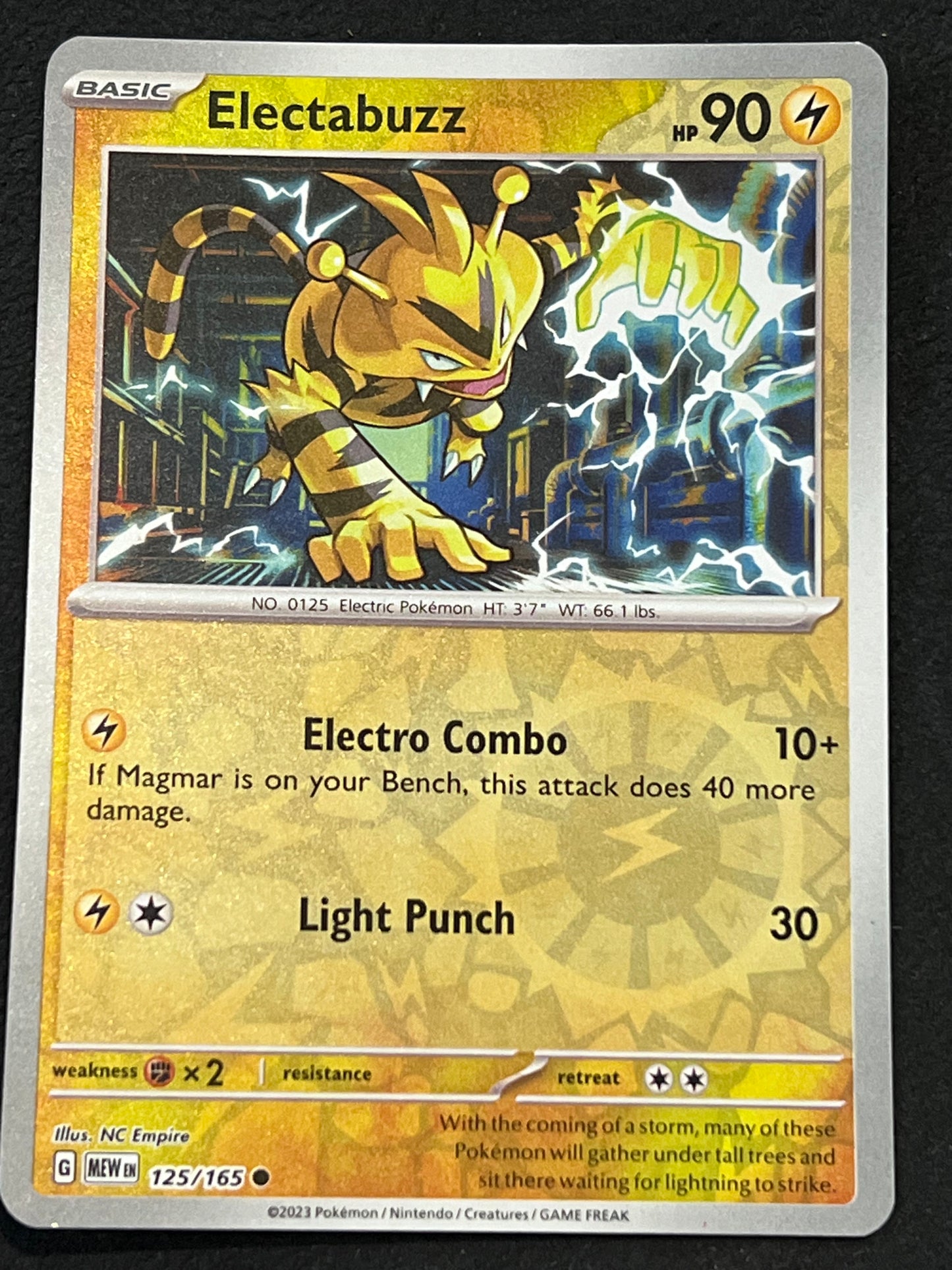 125/165 Electabuzz - Pokémon 151 Common Reverse