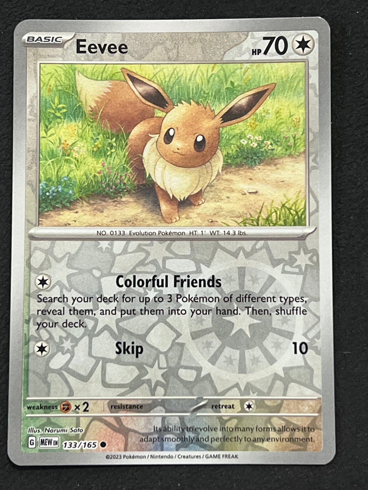 133/165 Eevee - Pokémon 151 Common Reverse