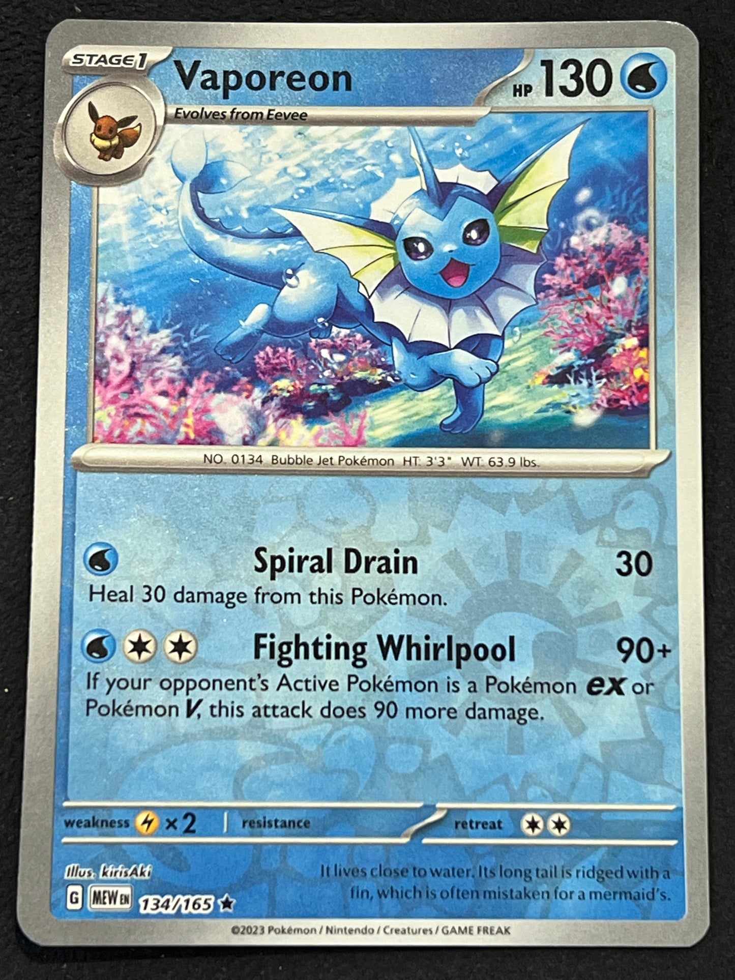 134/165 Vaporeon - Pokémon 151 Rare Reverse