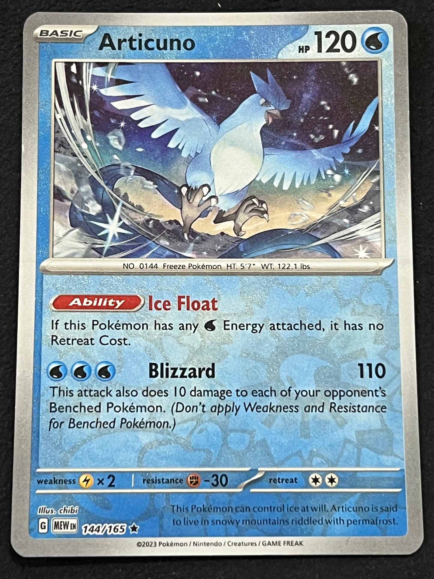 144/165 Articuno - Pokémon 151 Rare Reverse