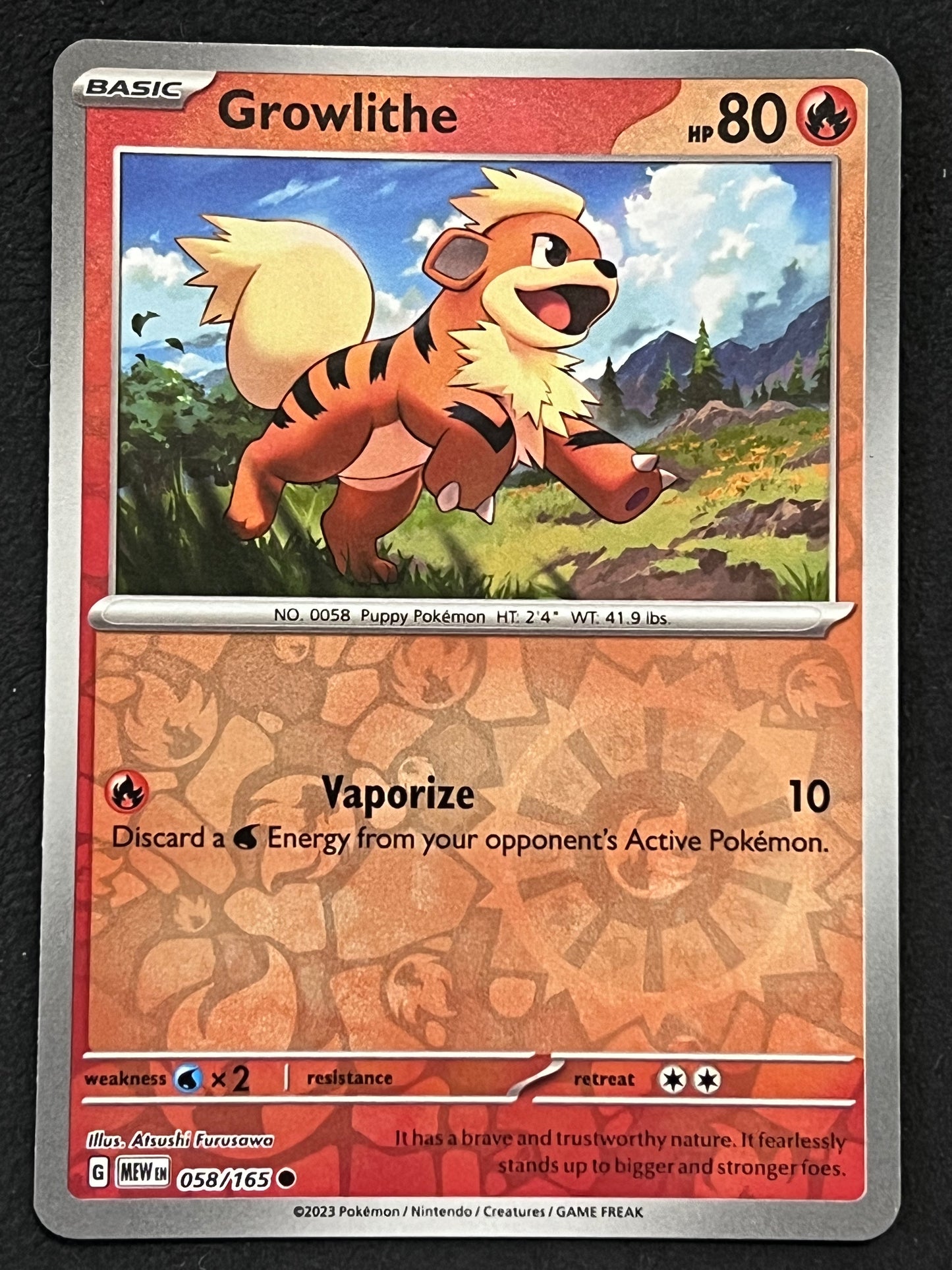 058/165 Growlithe - Pokémon 151 Common Reverse