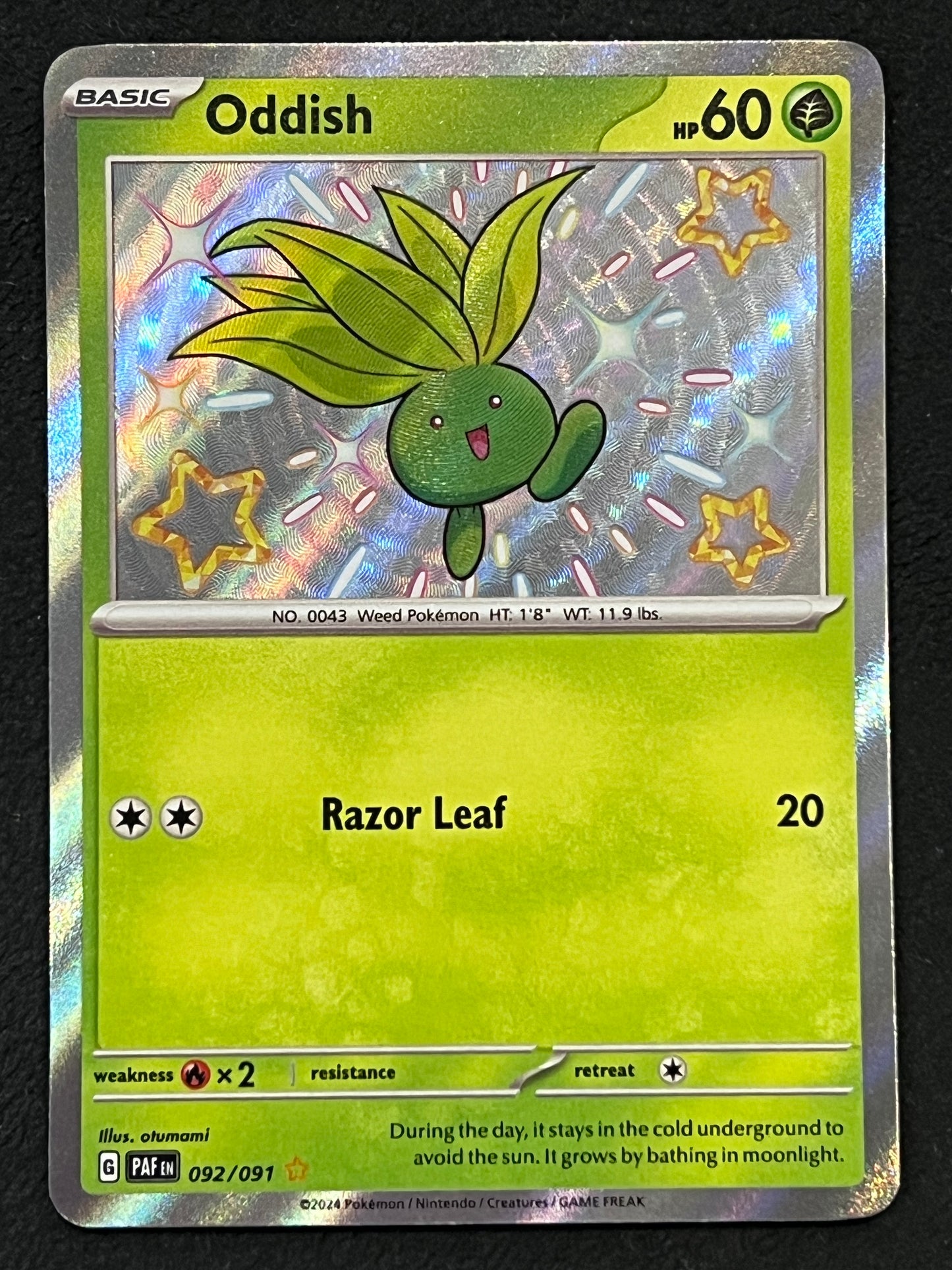 092/091 Oddish - Pokémon Paldean Fates Shiny Rare