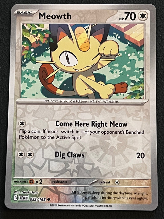 052/165 Meowth - Pokémon 151 Common Reverse