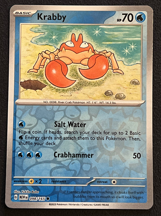 098/165 Krabby - Pokémon 151 Common Reverse