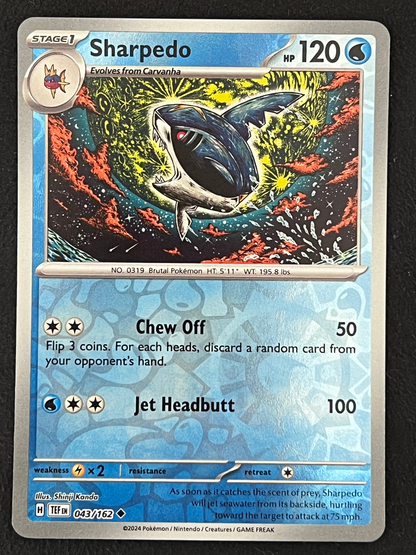 043/162 Sharpedo - Pokémon Temporal Forces Uncommon Reverse