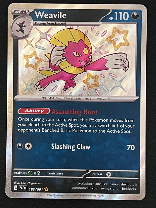 183/091 Weavile - Pokémon Paldean Fates Shiny Rare