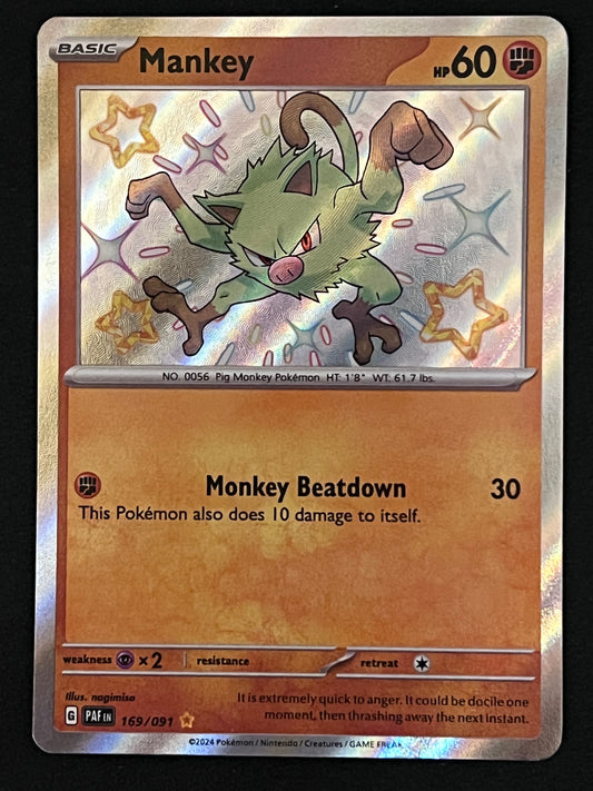 169/091 Mankey - Pokémon Paldean Fates Shiny Rare