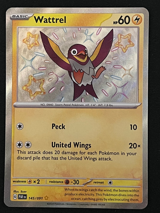 145/091 Wattrel - Pokémon Paldean Fates Shiny Rare