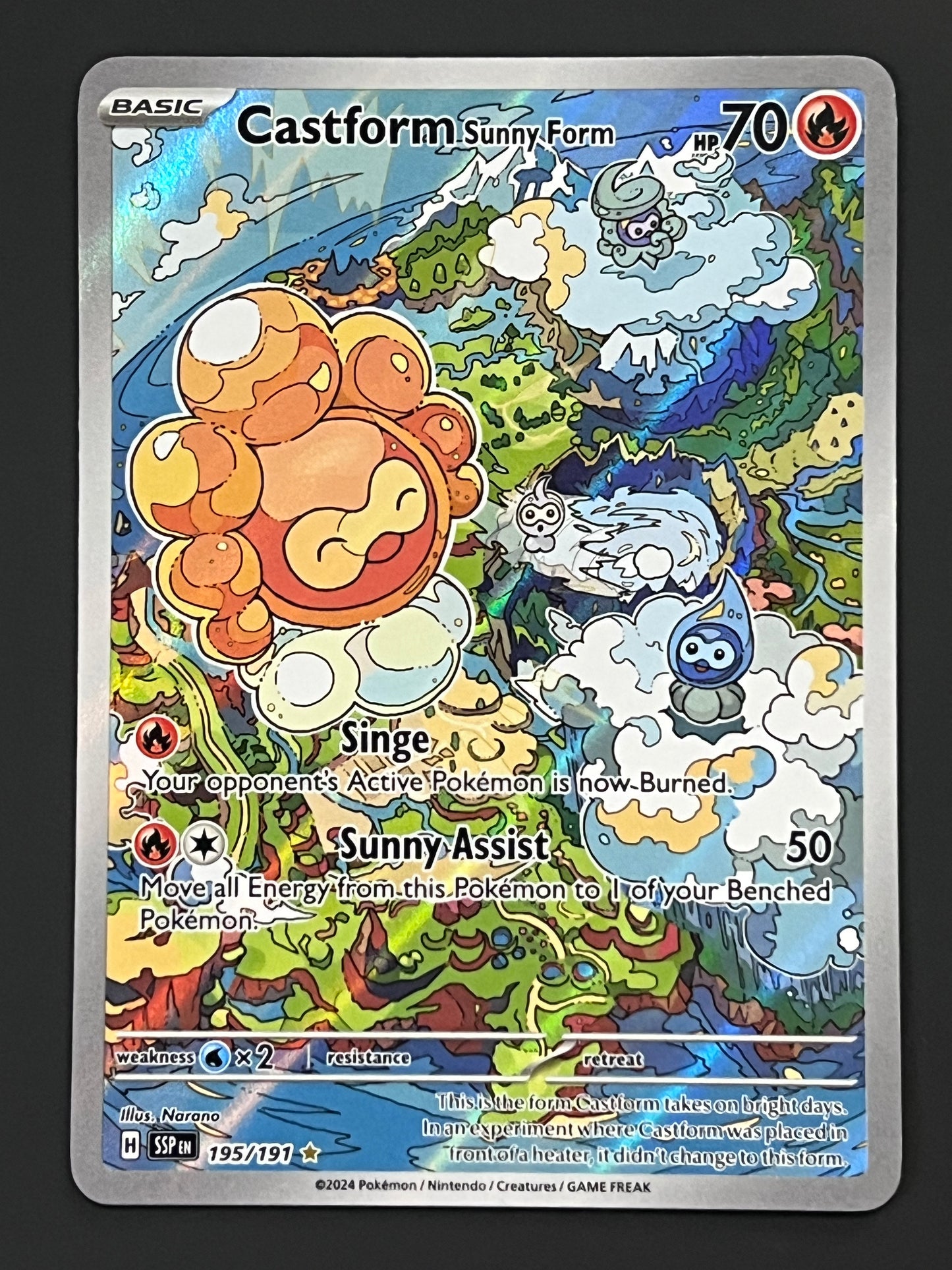 195/191 Castform Sunny Form - Pokémon Surging Sparks Illustration Rare