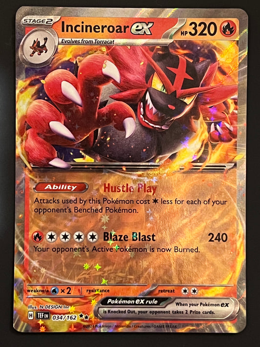 034/162 Incineroar Ex - Pokémon Temporal Forces Double Rare