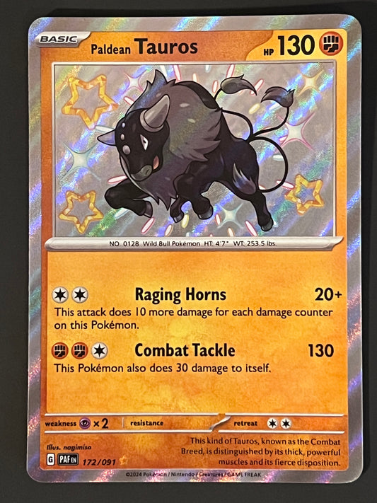 172/091 Paldean Tauros - Pokémon Paldean Fates Shiny Rare