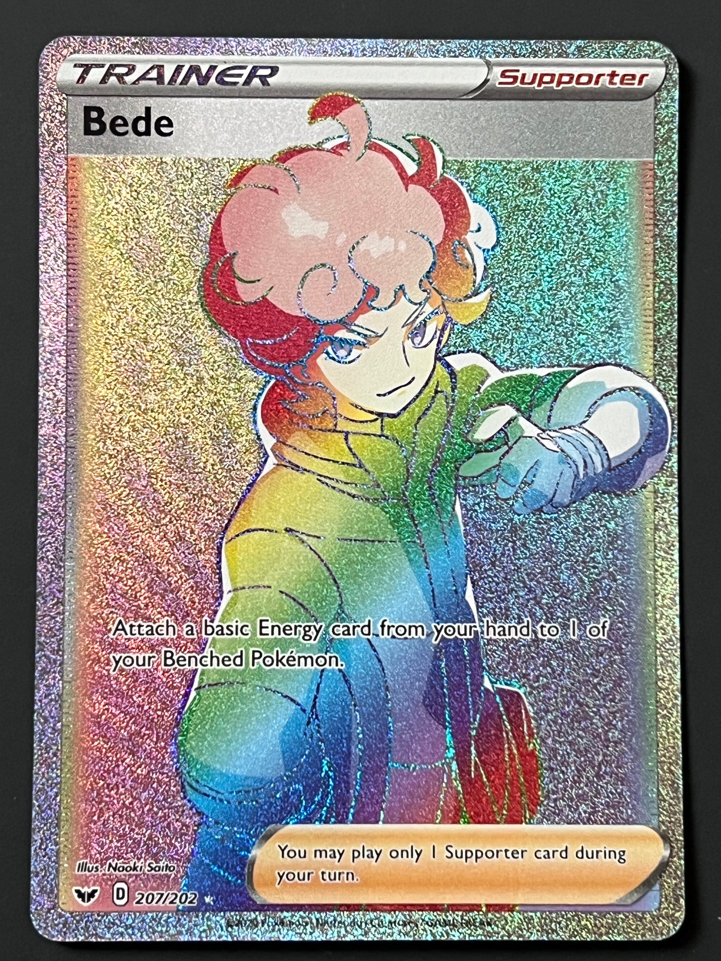 207/202 Bede - Sword/Shield Base Rainbow Secret Rare