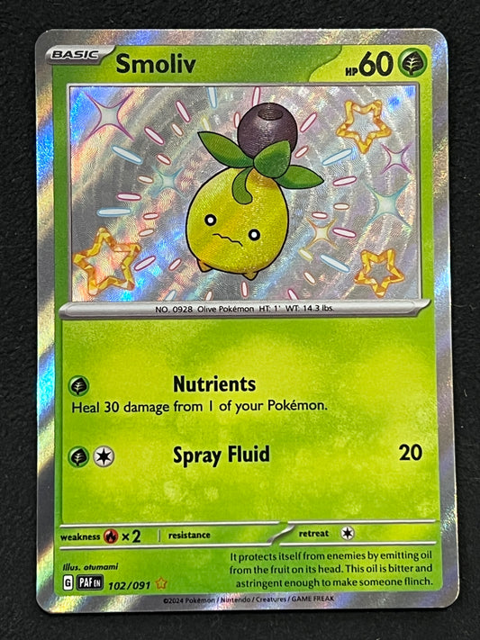 102/091 Smoliv - Pokémon Paldean Fates Shiny Rare