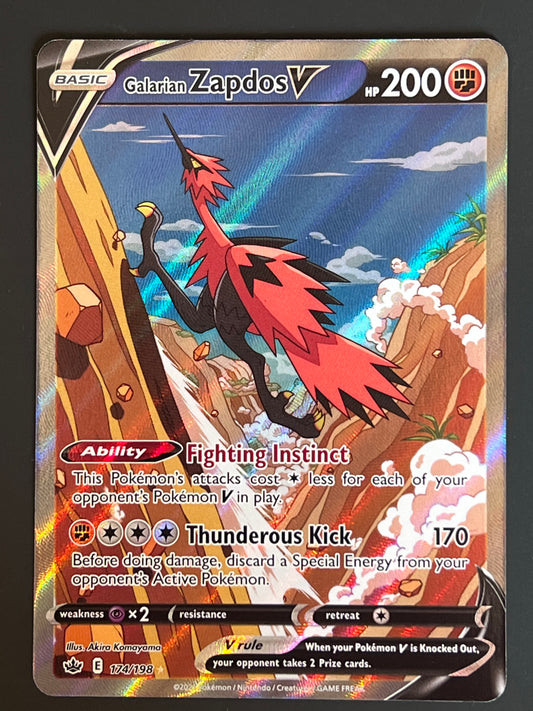 Galarian Zapdos V - 174/198 Chilling Reign Alt Art Rare Holo V