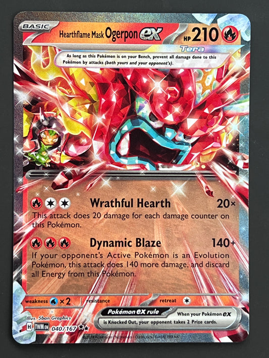 040/167 Hearthflame Mask Ogerpon Ex - Pokémon Twilight Masquerade Double Rare