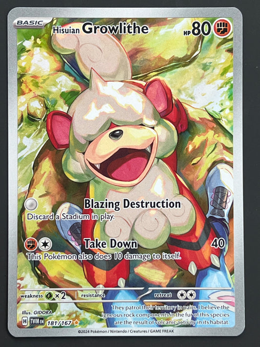 181/167 Hisuian Growlithe - Pokémon Twilight Masquerade Illustration Rare