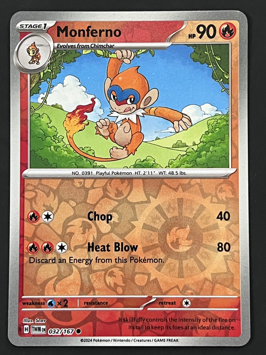 032/167 Monferno - Pokémon Twilight Masquerade Common Reverse