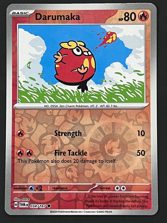 034/167 Darumaka - Pokémon Twilight Masquerade Common Reverse