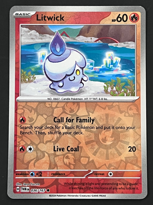 036/167 Litwick - Pokémon Twilight Masquerade Common Reverse