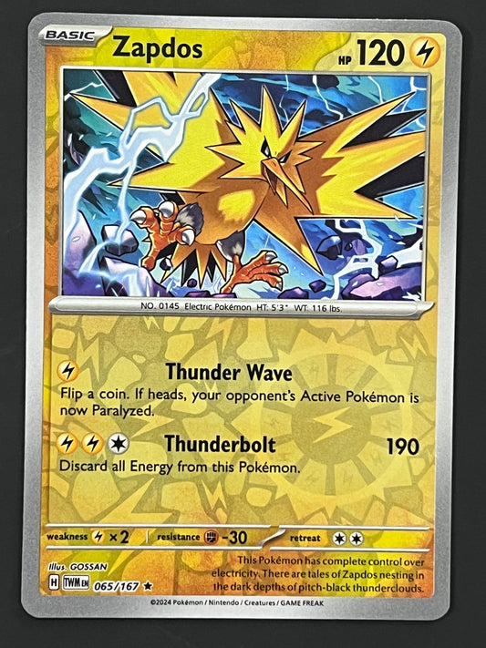 065/167 Zapdos - Pokémon Twilight Masquerade Rare Reverse