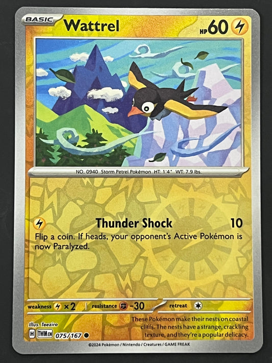 075/167 Wattrel - Pokémon Twilight Masquerade Common Reverse