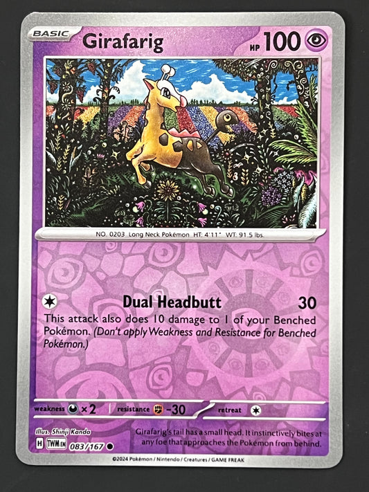 083/167 Girafarig - Pokémon Twilight Masquerade Common Reverse