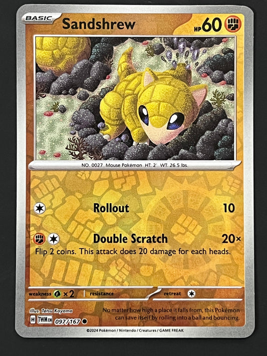 097/167 Sandshrew - Pokémon Twilight Masquerade Common Reverse