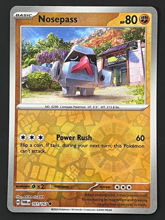 101/167 Nosepass - Pokémon Twilight Masquerade Common Reverse