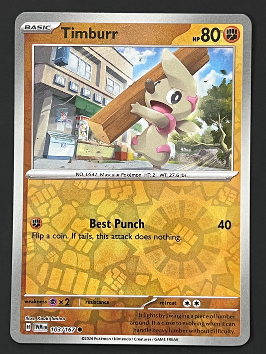 103/167 Timburr - Pokémon Twilight Masquerade Common Reverse