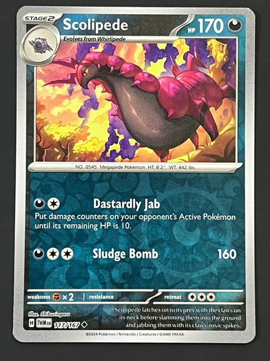 117/167 Scolipede - Pokémon Twilight Masquerade Uncommon Reverse