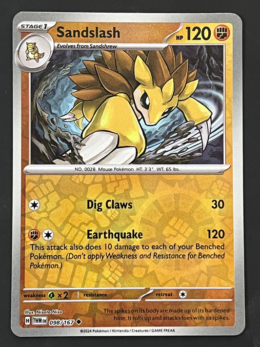 098/167 Sandslash - Pokémon Twilight Masquerade Uncommon Reversea