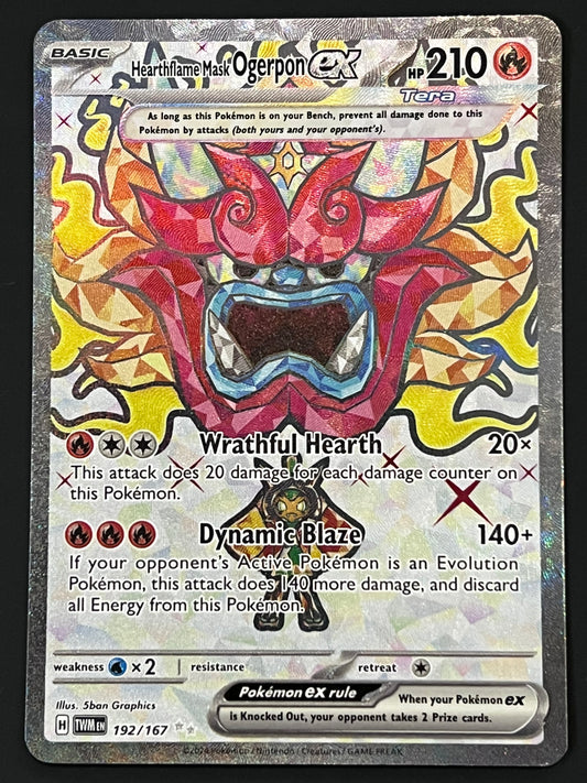 192/167 Hearthflame Mask Ogerpon Ex - Pokémon Twilight Masquerade Ultra Rare