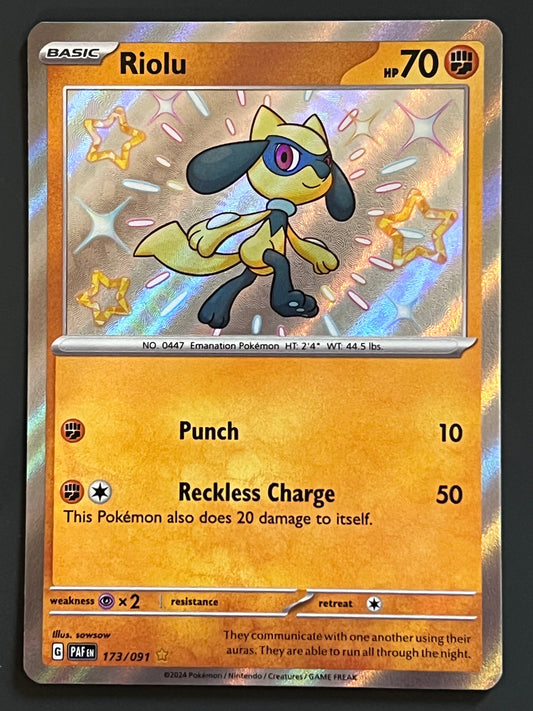 173/091 Riolu - Pokémon Paldean Fates Shiny Rare