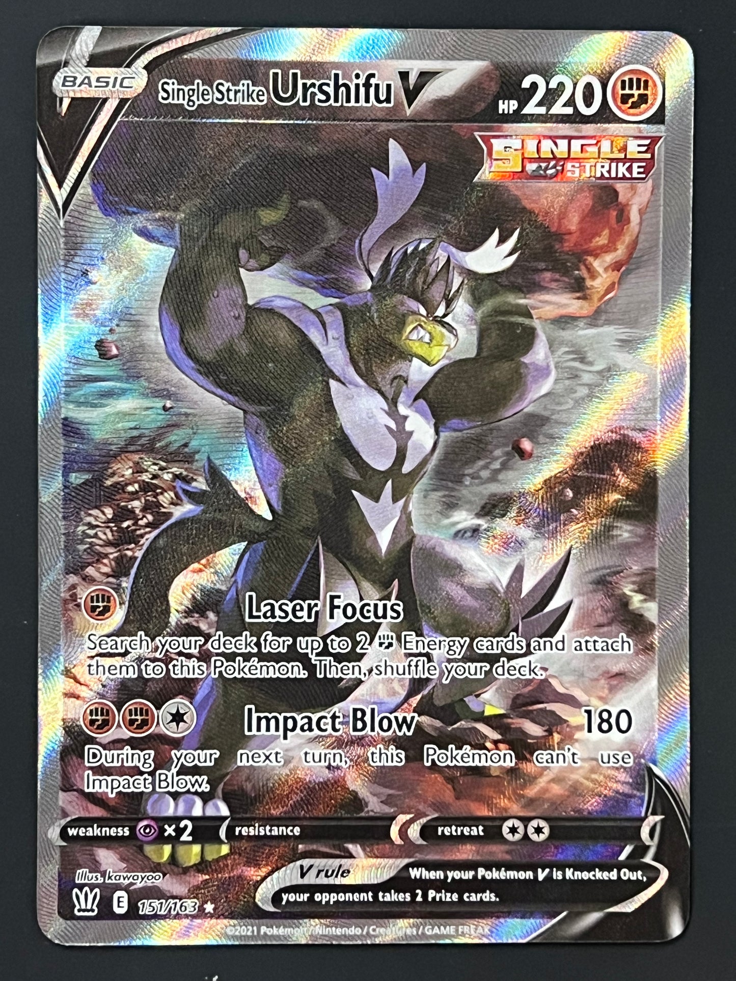 Single Strike Urshifu V - 151/163 Battle Styles Alt Art Rare Holo V