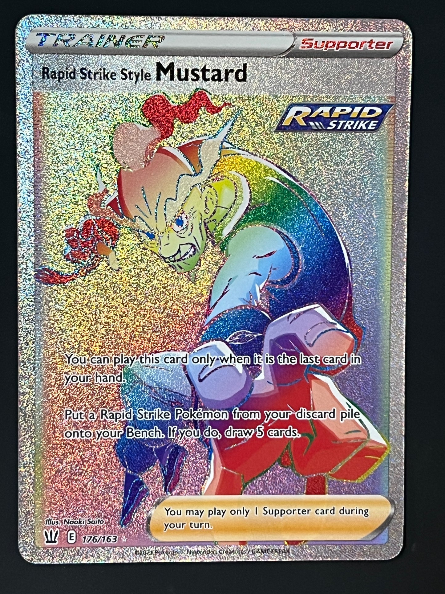 Rapid Strike Style Mustard - 176/163 Battle Styles Rainbow Rare Holo