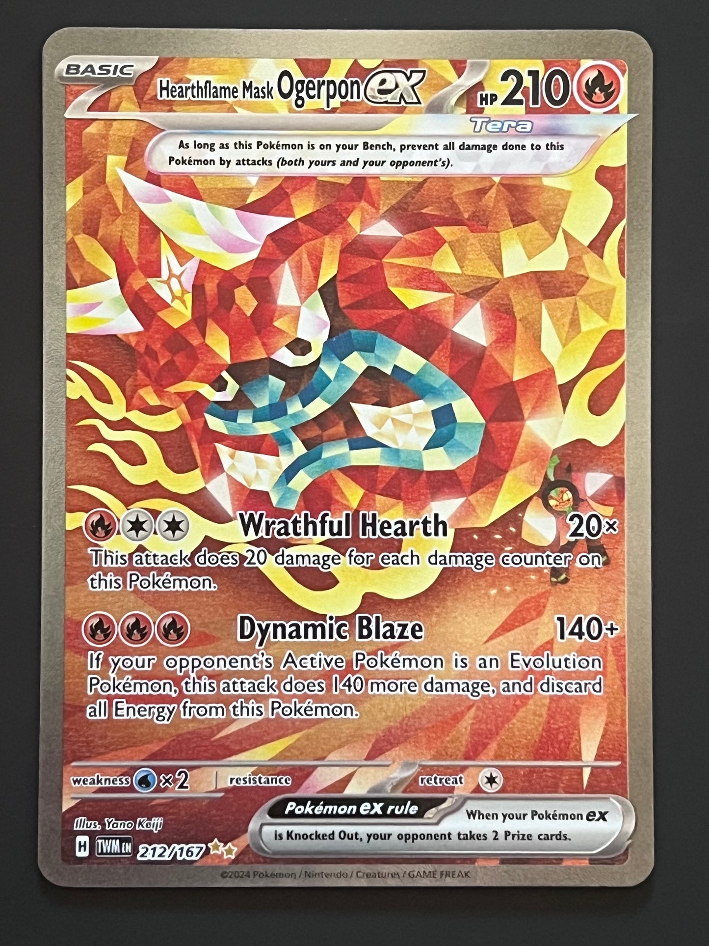 212/167 Hearthflame Mask Ogerpon Ex - Pokémon Twilight Masquerade Special Illustration Rare