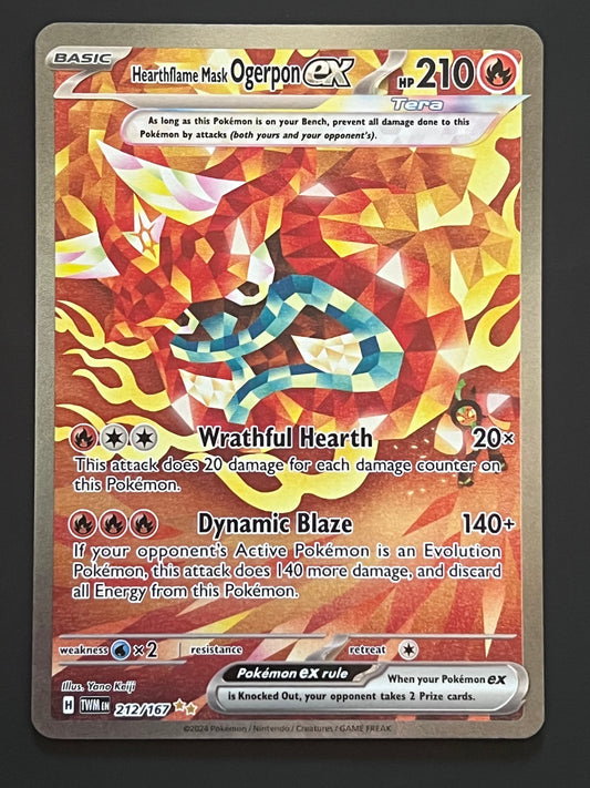 212/167 Hearthflame Mask Ogerpon Ex - Pokémon Twilight Masquerade Special Illustration Rare