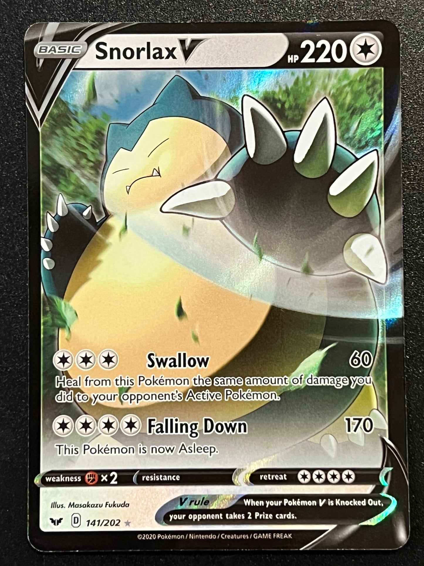 141/202 Snorlax V - Sword/Shield Base Ultra Rare