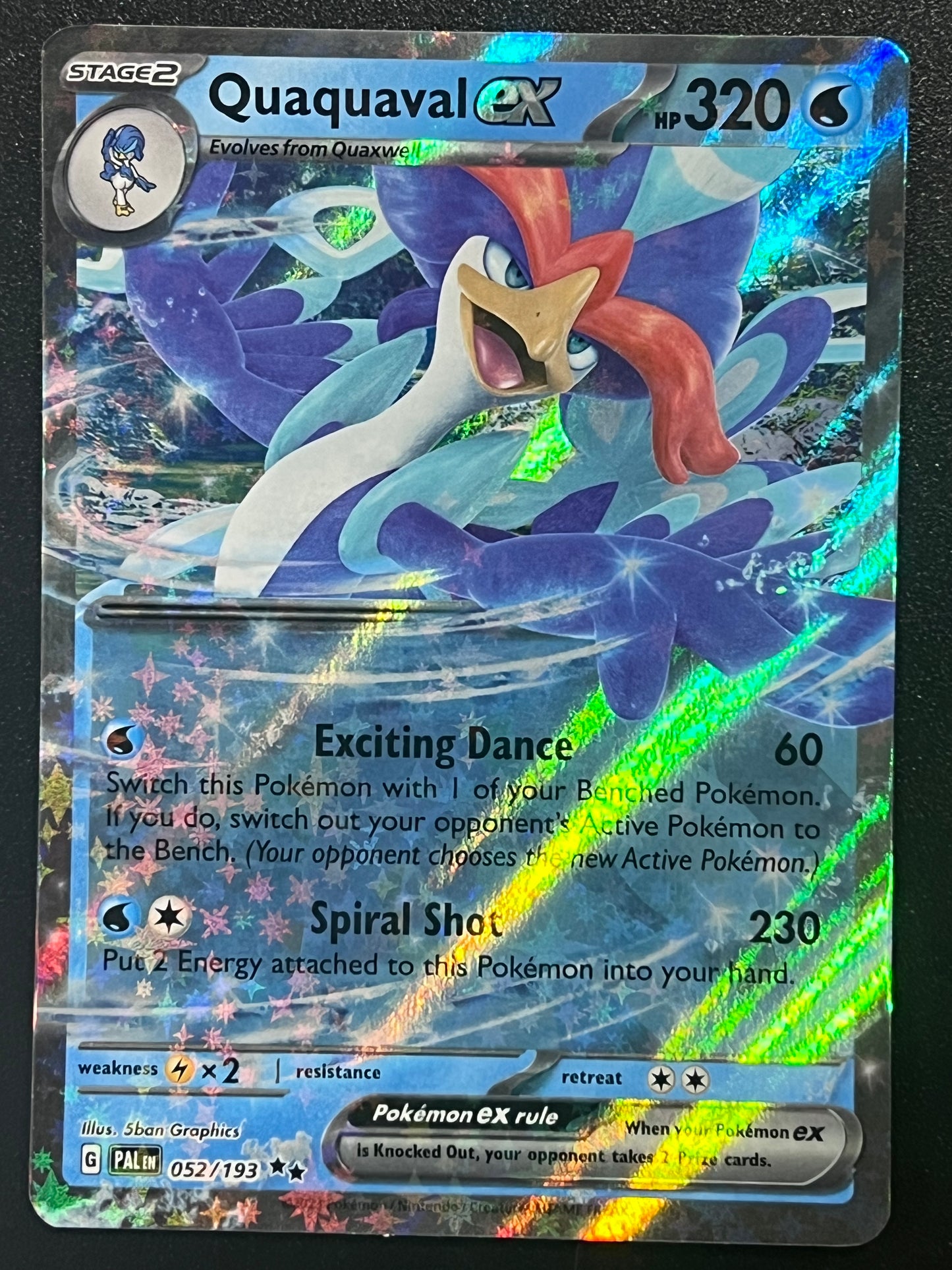 052/193 Quaquaval Ex - Pokémon Paldea Evolved Double Rare