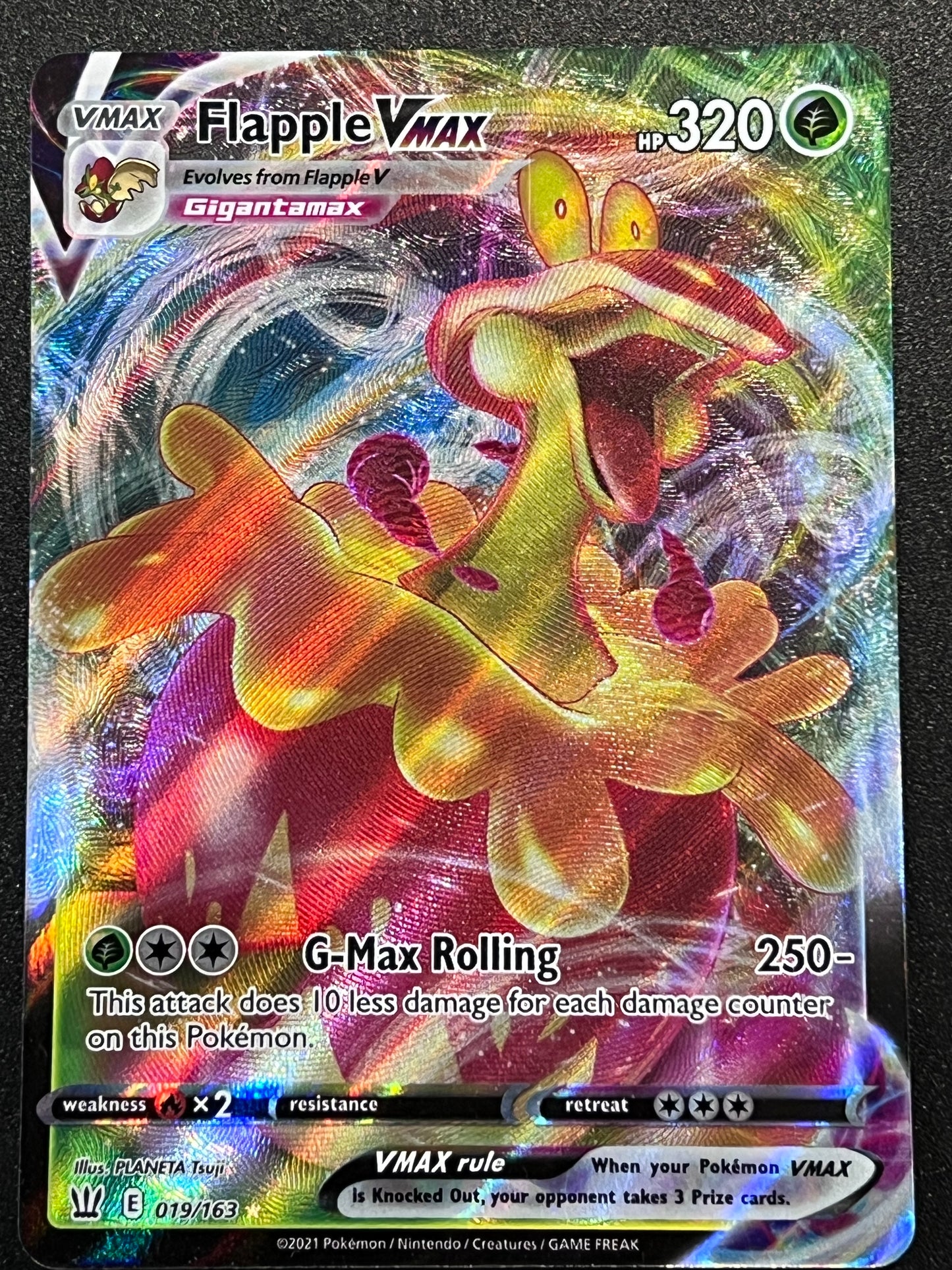 019/163 Flapple VMax - Pokémon Battle Styles Ultra Rare