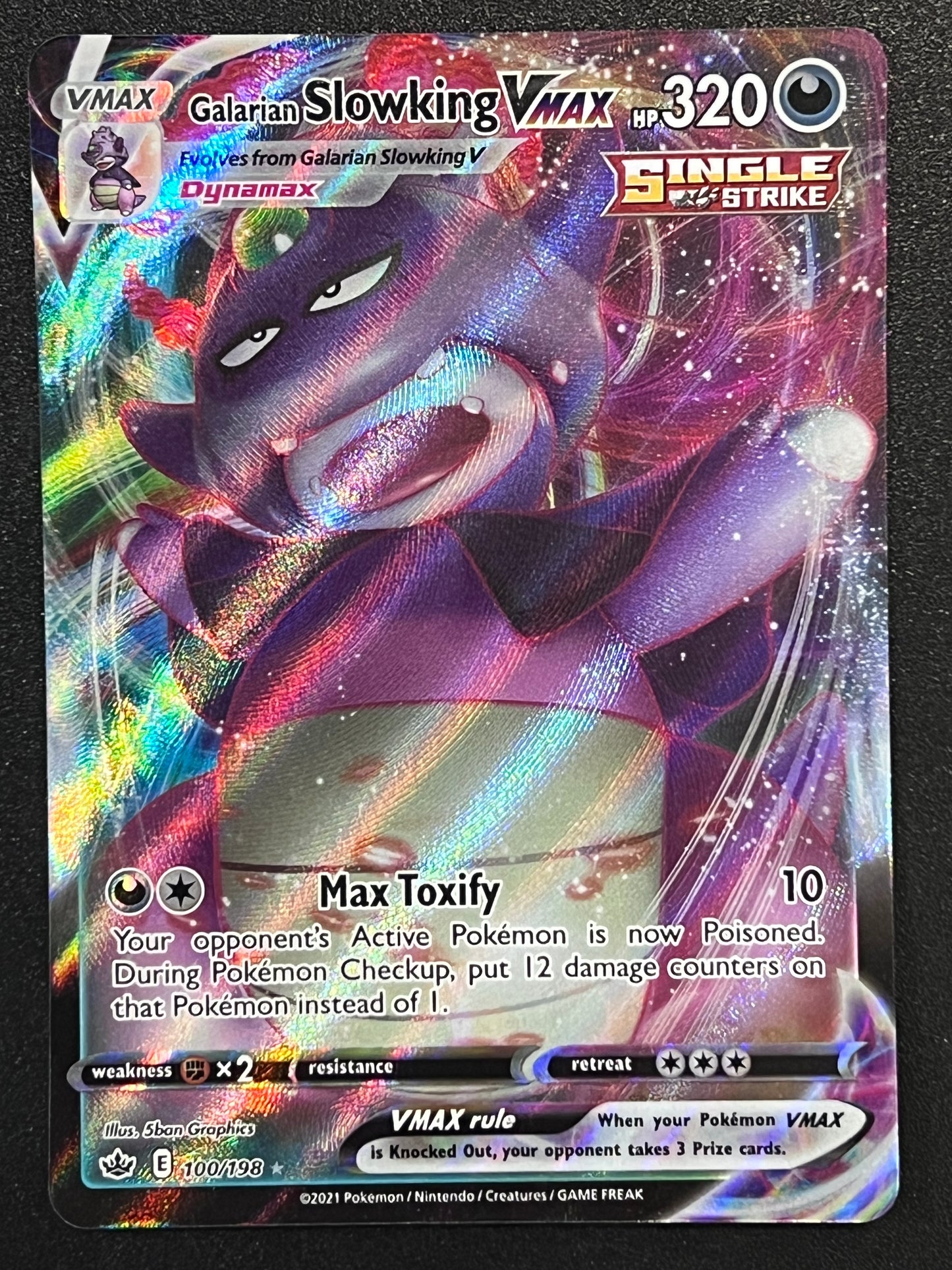 Galarian Slowking VMax- 100/198 Chilling Reign Rare Holo VMax