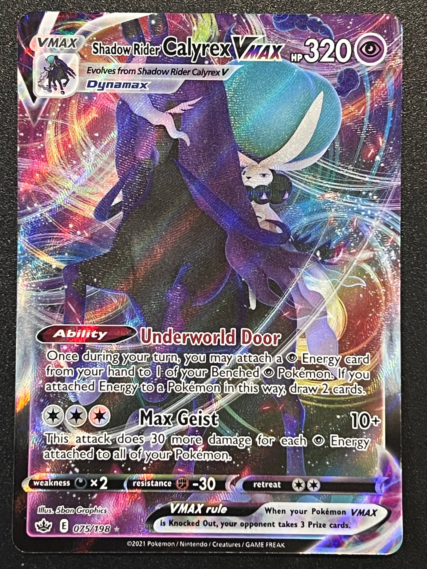 075/198 Shadow Rider Calyrex VMax - Pokémon Chilling Reign Ultra Rare