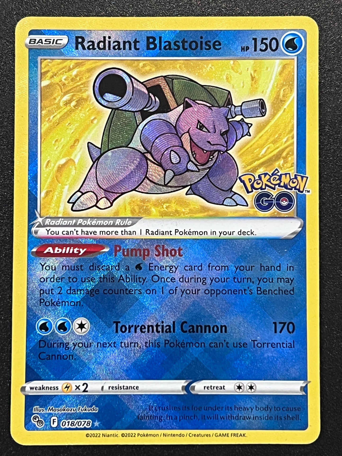 Radiant Blastoise - 018/078 Pokémon Go Rare Holo