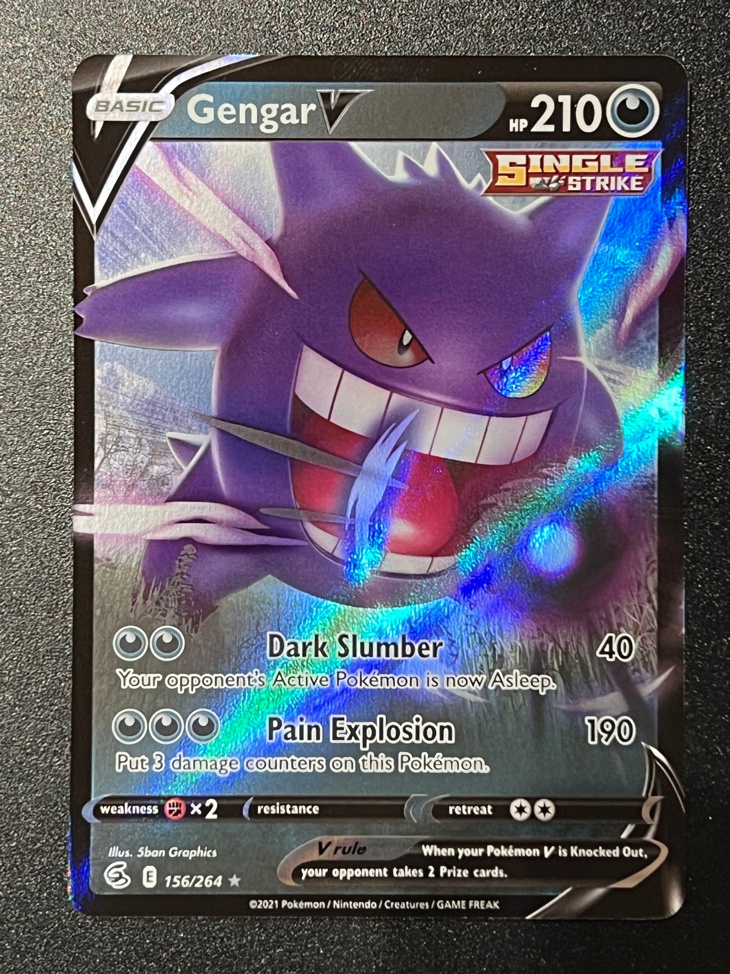 Gengar V - 156/264 Fusion Strike Rare Holo V