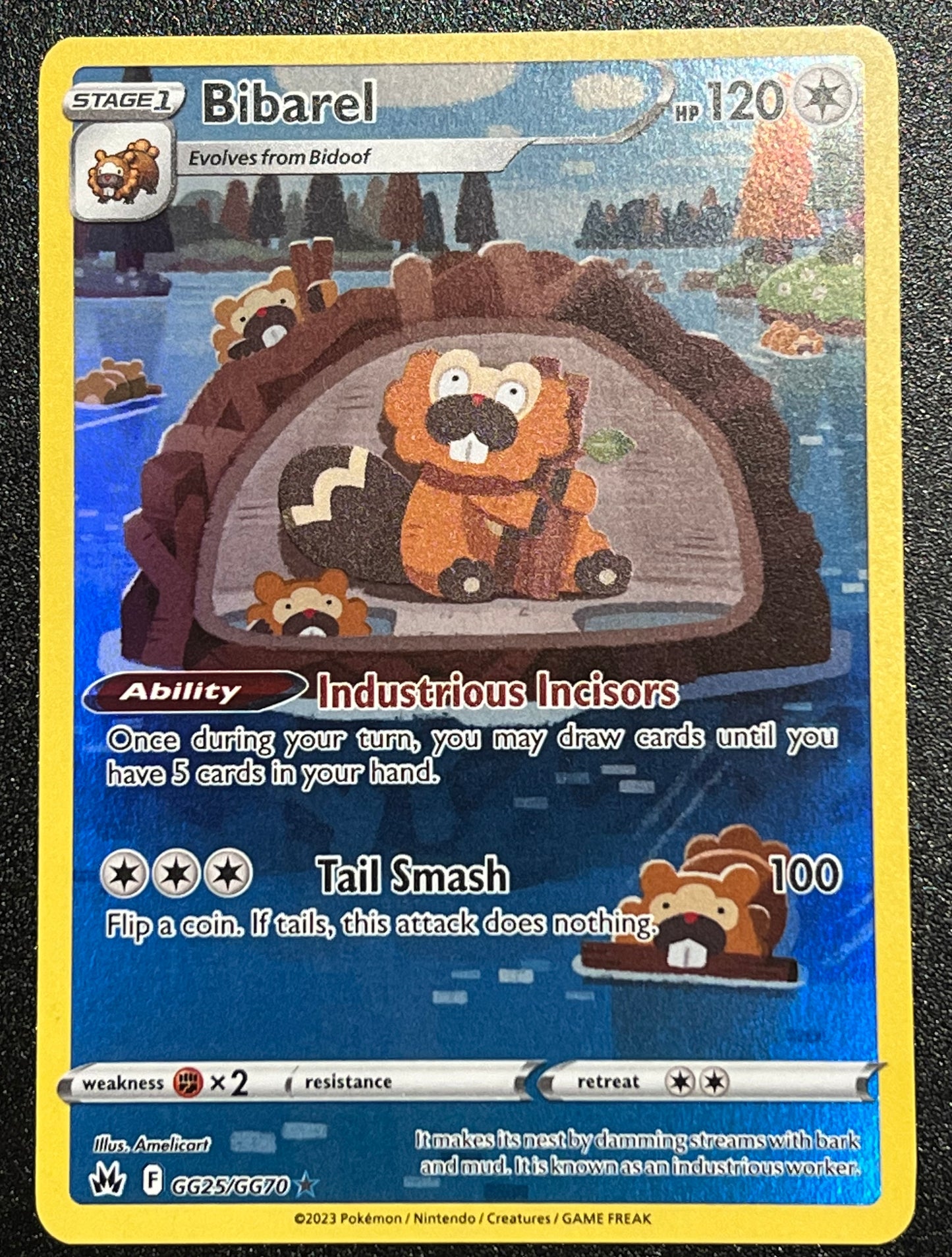 GG25/GG70 Bibarel - Pokémon Crown Zenith Holo Rare